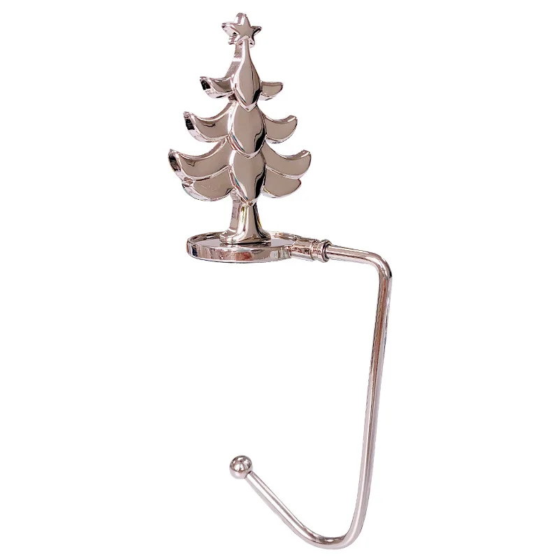 Hot selling Christmas sock hooks metal fireplace sock pendants snowflake Christmas hooks factory stock direct sales