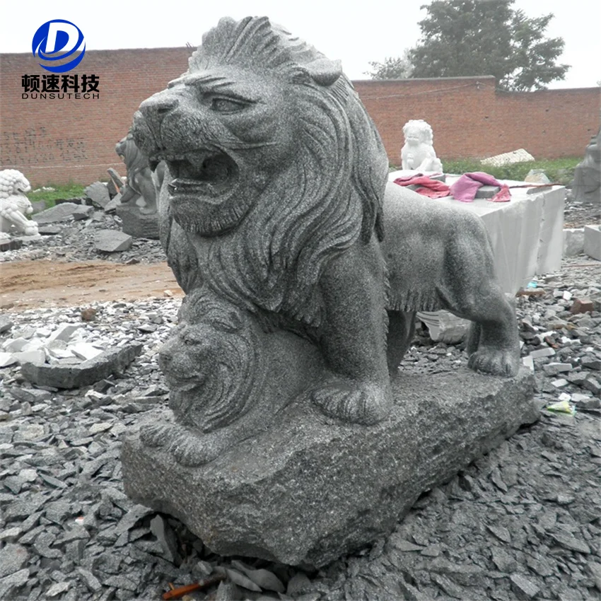 Sculpture Outdoor Hand Carved Stone Marble Animal Statue Lion  Statue Big Marble Lion Statues
