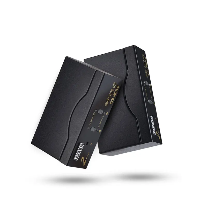 High quality 2 Port USB  VGA KVM Switch with USB Hub for PC or Monitor Switching panel button/hotkey/IR Remote Control Switch