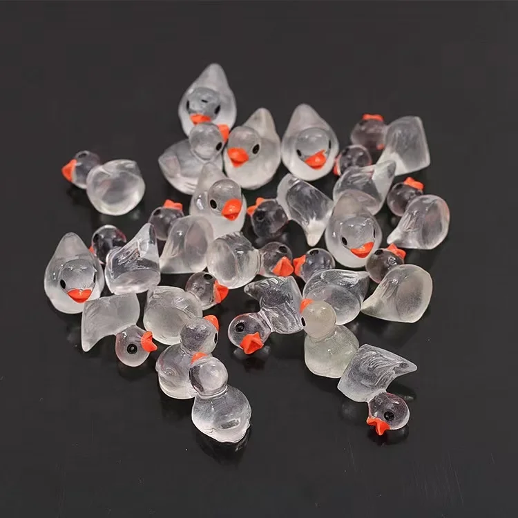 wholesale mini luminous duck resin charms flat back resin charms for decoration resin accessories craft