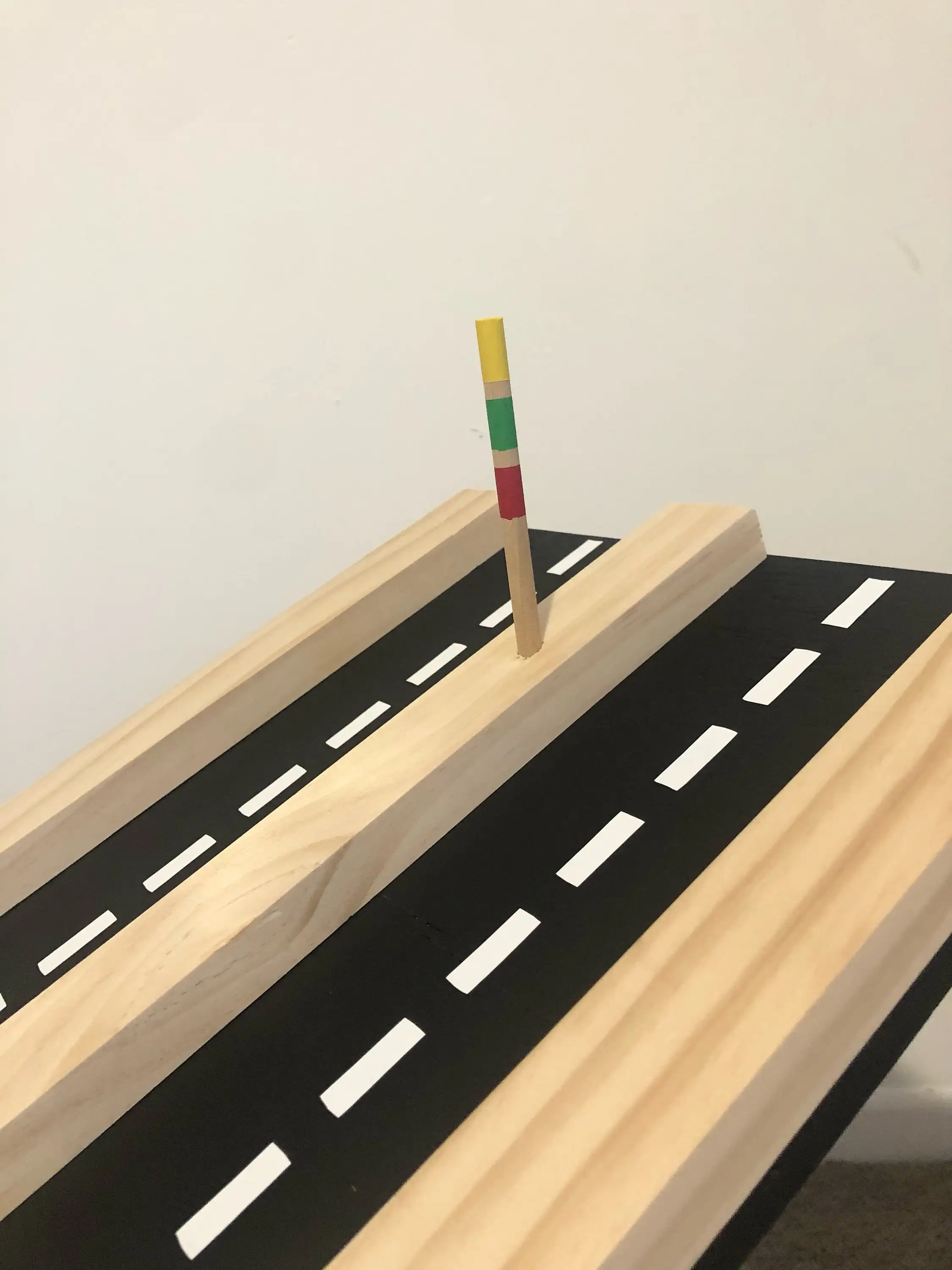 Wooden Car Race Track Ramp Drag Strip Montessori Play Kids Racetrack