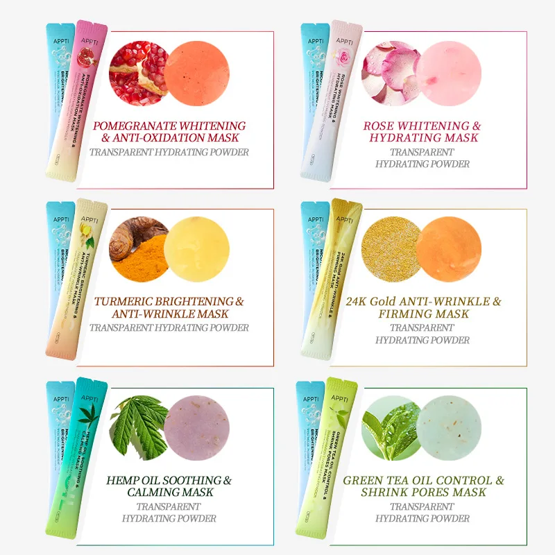 Natural Private Label Face Moisturizing Mask Collagen Anti-Wrinkle Crystal Firmin Ghydro Jelly Powder Facial Mask