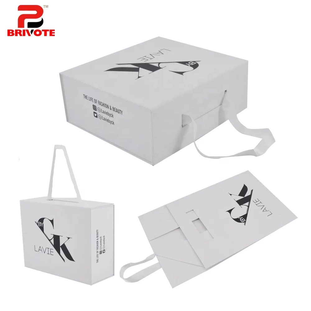 Коробка с ручками на заказ, оптовая продажа, складная роскошная бумага для рисования, пригодная для переработки, 25x18x8 см, как на картинке, одежда, упаковка для бриллиантов, рубашек, 500 шт.