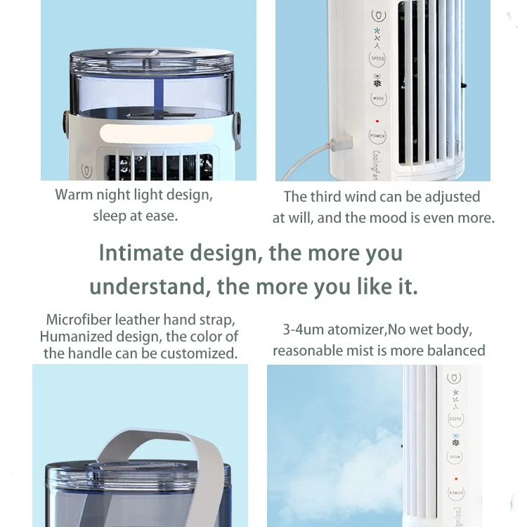 Top Selling indoor 3 Adjustable Speed Delicate 400ml Water tank cooler Fan Rechargeable air cooling fan