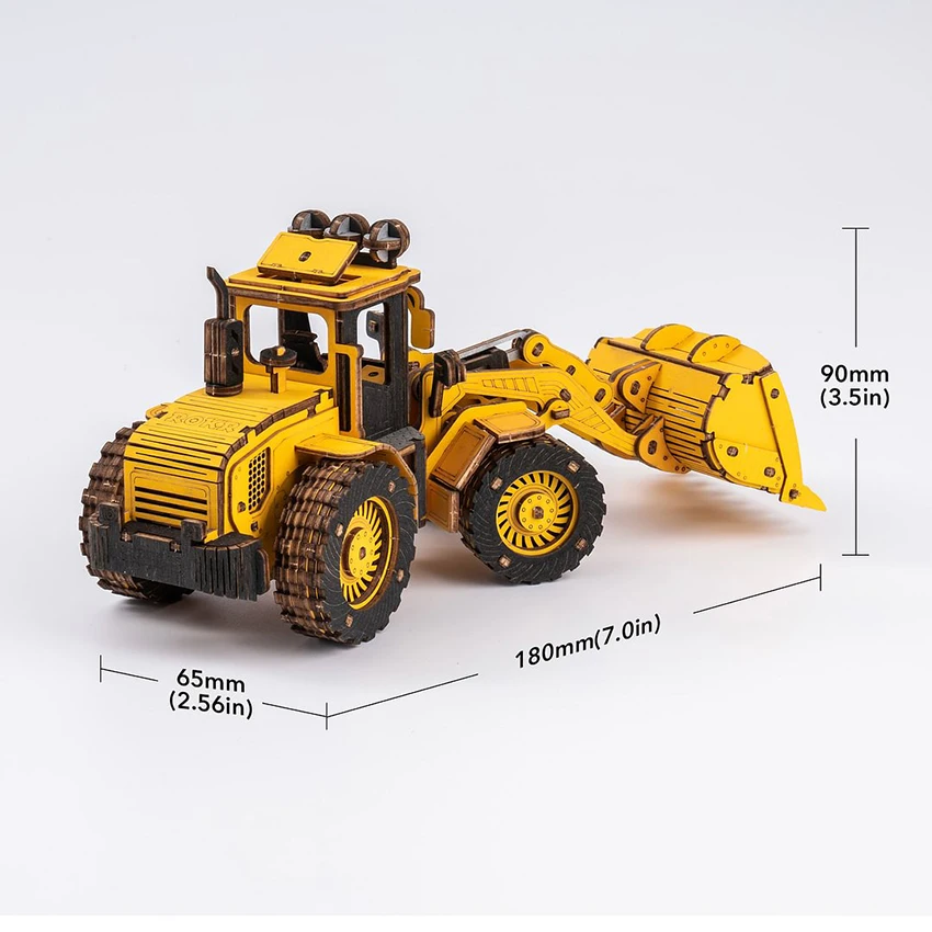 Robotime Rokr Contact Get 14% off DIY Series TG509K Bulldozer Engineering Vehicle Model Kits Wooden Toys 3D Wood Puzzles