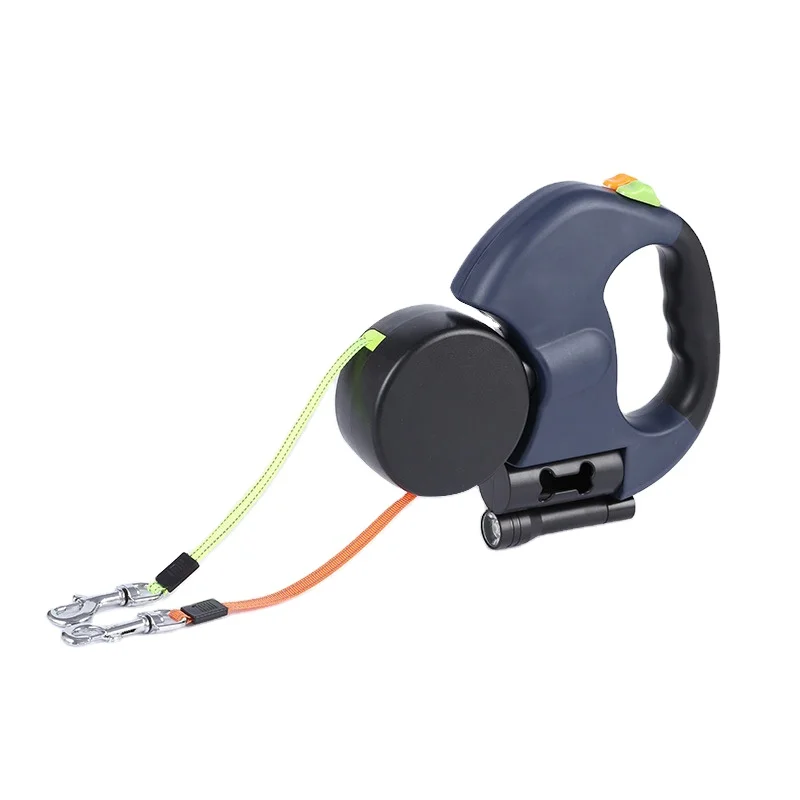 Double Dog Leash Automatic Extendable Traction Training Pet Rope Lead Heavy Duty Adjustable Retractable Dog Leash