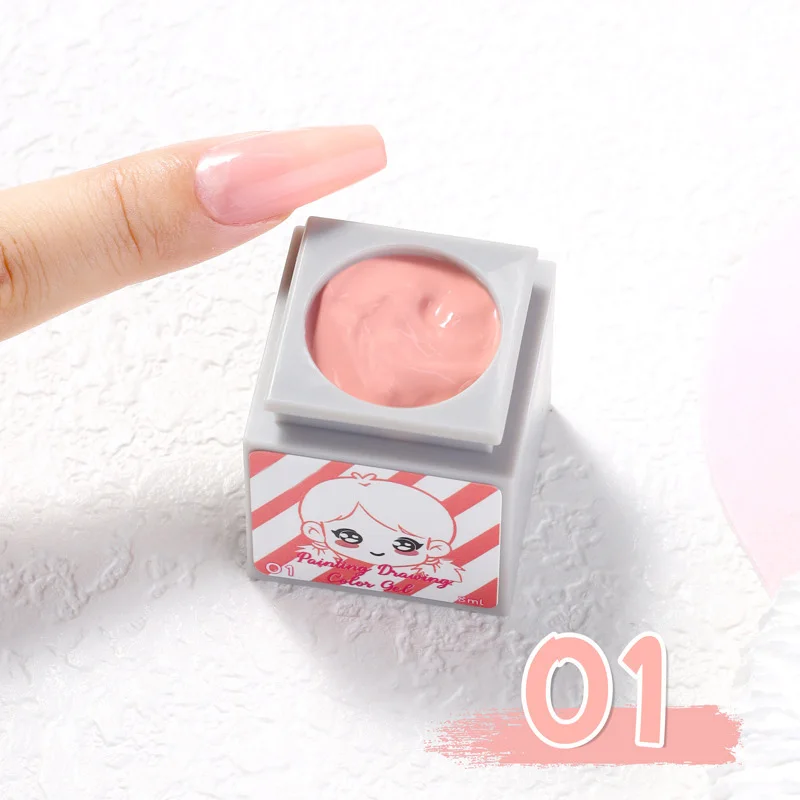 2024 NO Wash Quick Drying Nail Painted Gel Building Block Filling Cartoon Sticker Style Full Color Silky Smoothness Clapping Gel