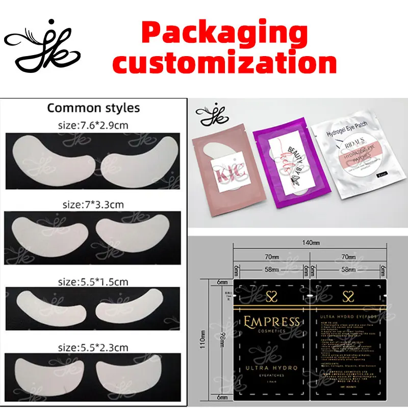 OEM Logo Pink Tool Sticker Label Lash Eyepad Gel Extension Patch Pad Collagen Eyepatch Under Free Mask Eyelash Eye Lint Hydrogel