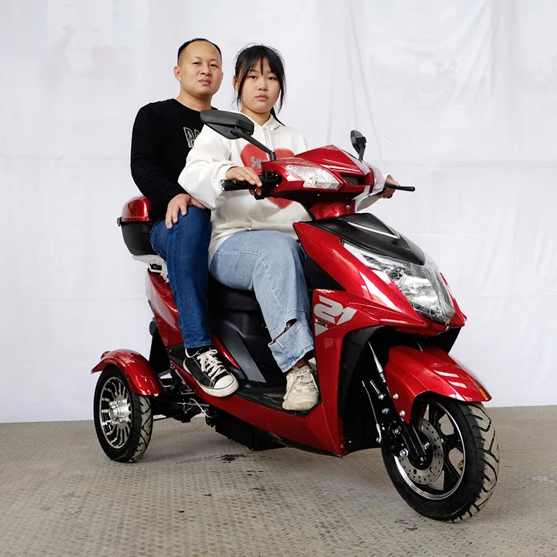 motocicleta eléctrica de 3 ruedas para adulto tres adultos