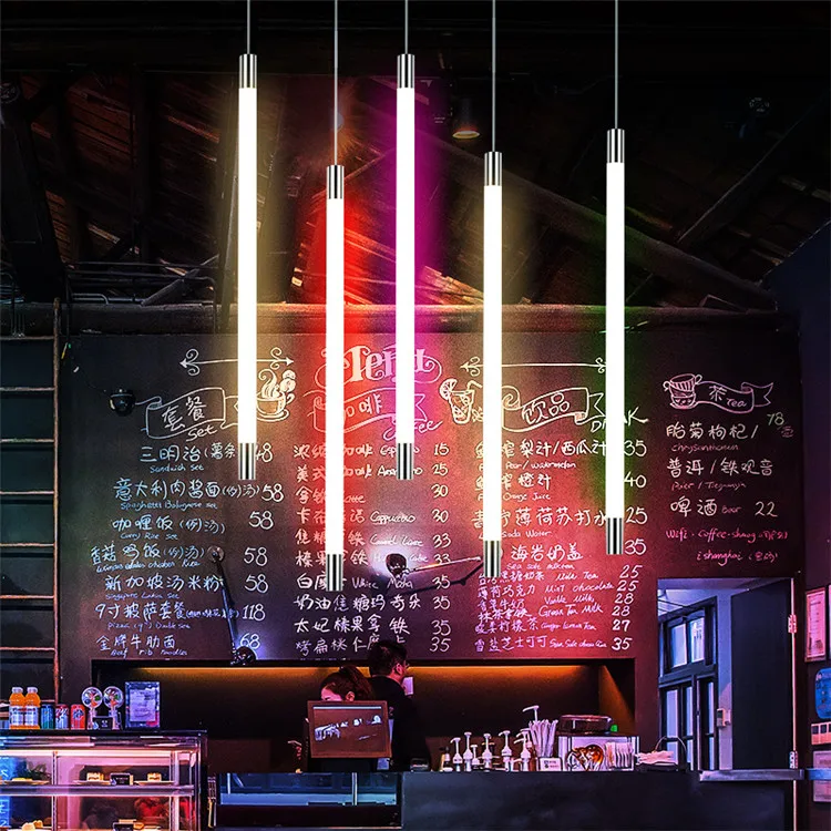 2022 new design 220V T8 2ft 3ft 4ft 18W Hoisting LED tube light Restaurant showroom decoration pendant light tube