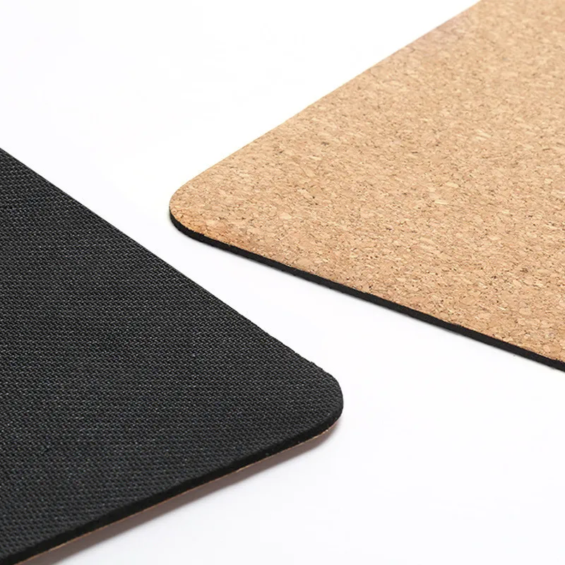 Natural Rubber Cork Yoga Mat Non-Slip Wood Grain Oak Native Pilates Mat with Widened Position Line