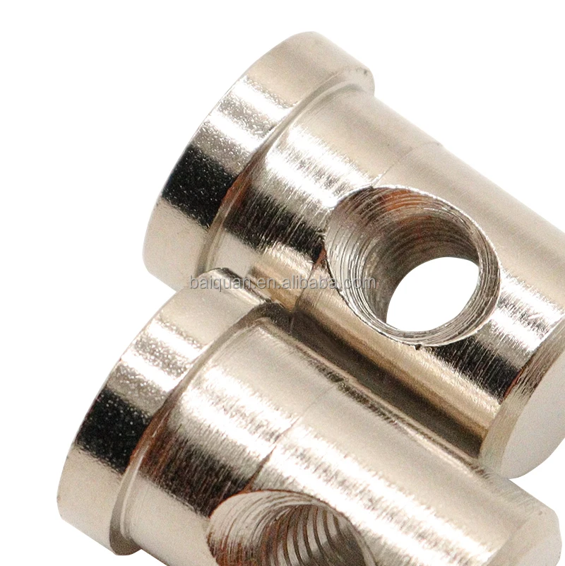 Nickel Plated T Type M6 Female Threaded Barrel Nut Made by Lathe for Furniture