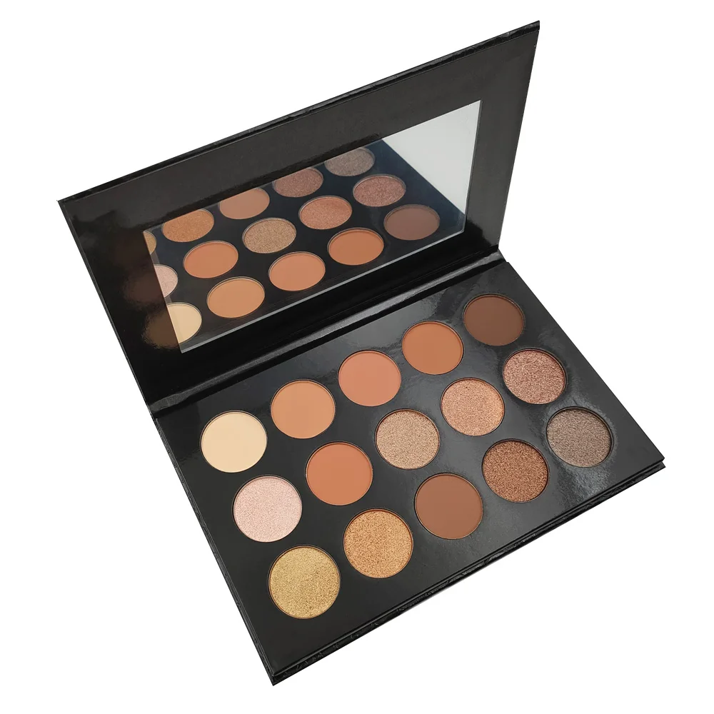 15 Colors Private Label Cosmetics No Brand Makeup Custom Eyeshadow Palette High Pigment Vegan Eye shadow