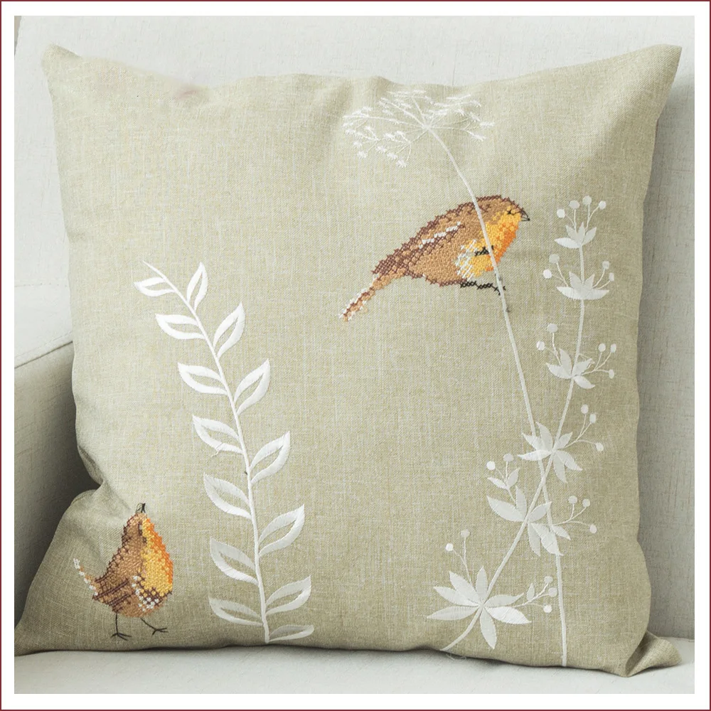 cotton oriental white applique work lace cushion cover