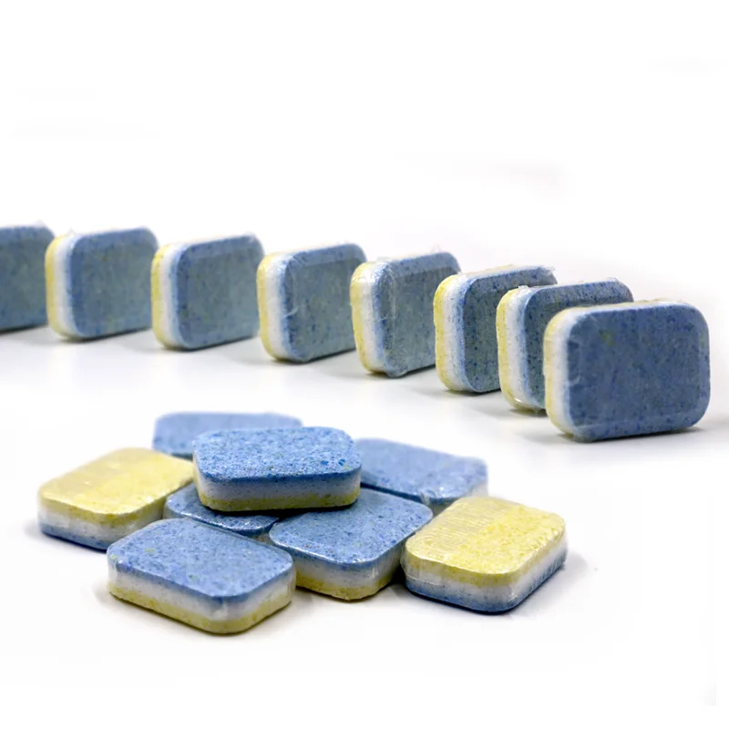3 Layers Dishwasher Tablet Green White Blue 9 in 1 Functions Soften Hard Water Remove Deeply Food Stains No Phosphate