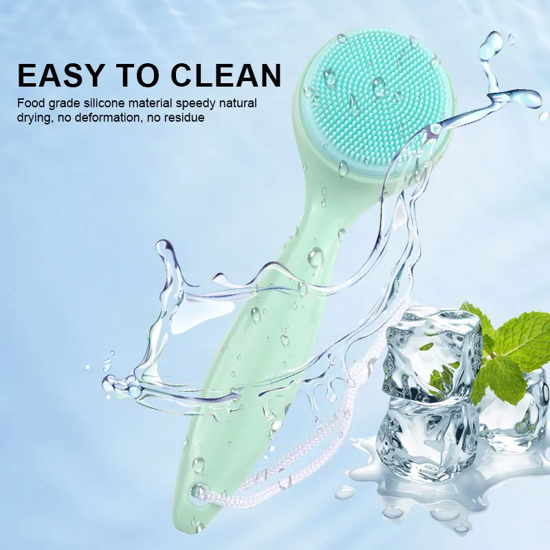 Portable Food Grade Silicone Face Brush Cleanser Skin Care Exfoliating Blackhead Facial Cleansing Scrubber Soft Bristles Brushes