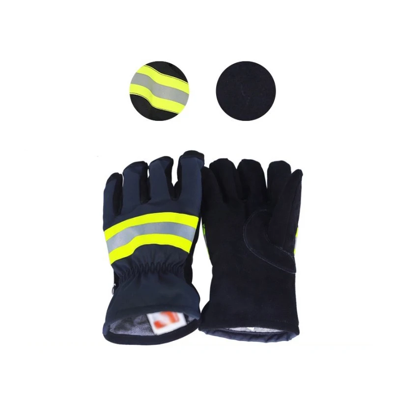 Reflective Fire Fighter Gloves Waterproof Cut Resistant Flame Retardant Fireman Safety work gloves for Firefighter