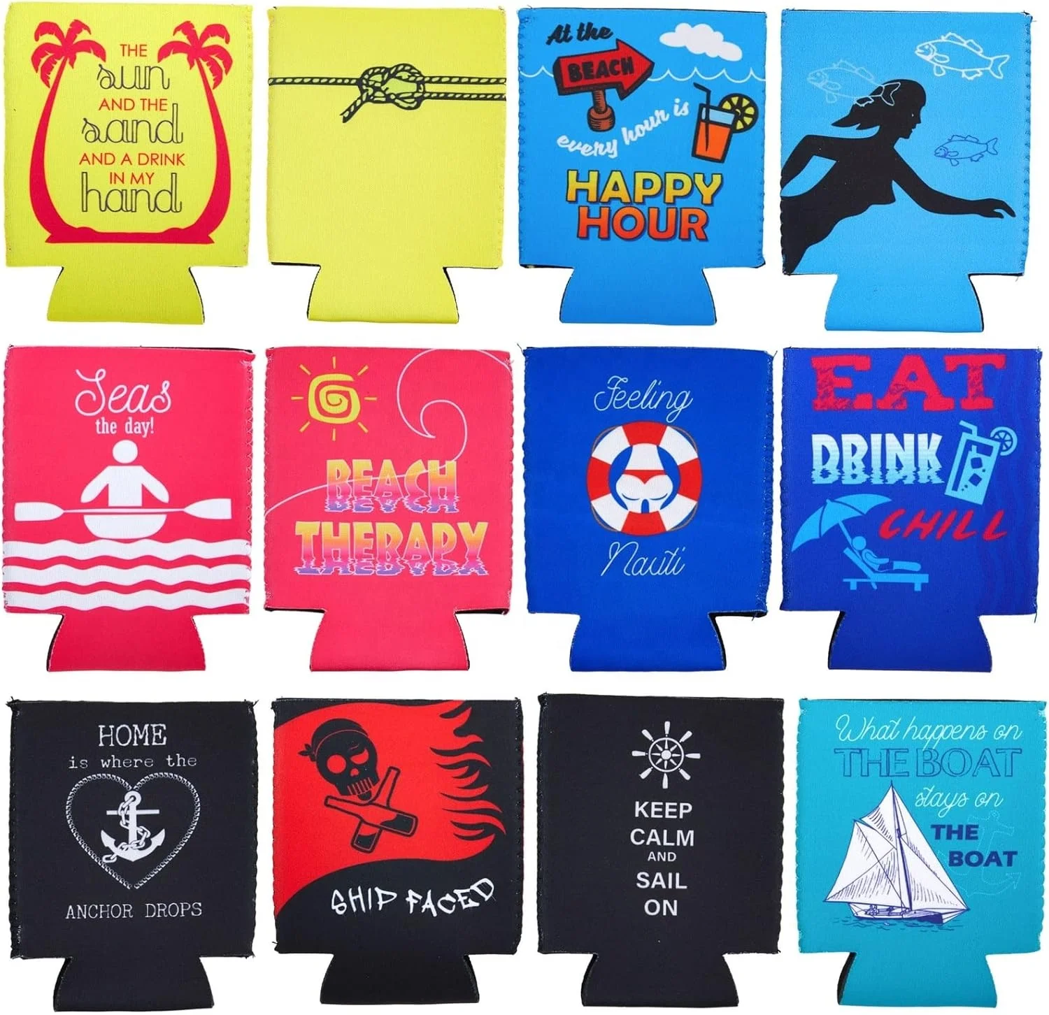 Logo Printed Can Cooler Neoprene Neoprene Tube 375ML Beer Can Cooler Neoprene Stubby Holder