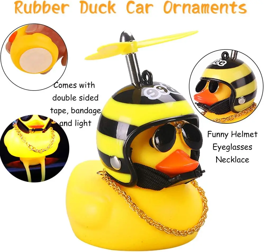 Wind Breaking Duck Tiktok Little Yellow Duck Helmet Motorcycle Bicycle Bell Turbo Duck With Helmet