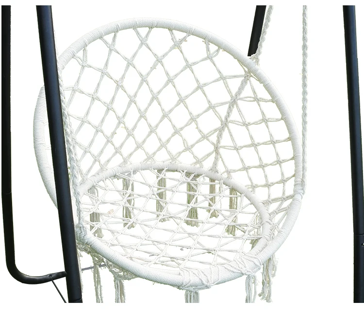 
Factory direct sales of hanging baskets, hanging chairs Scandinavian wind hammock cotton rope woven hanging basket tassel swing 