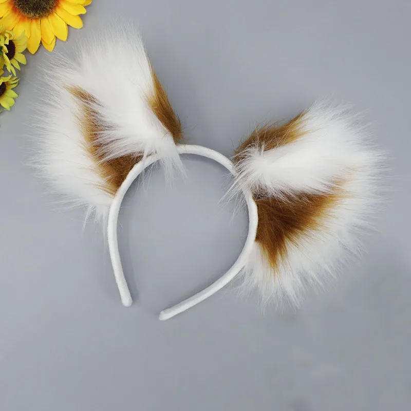 Animal ear and tail plush props raccoon and panda ear headband and tail suit