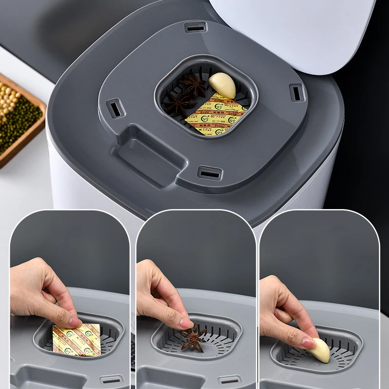 DS1850 Press Automatic Rice Bucket Household Moisture-Proof Sealed Tank Rice Tank Kitchen Rice Storage Box