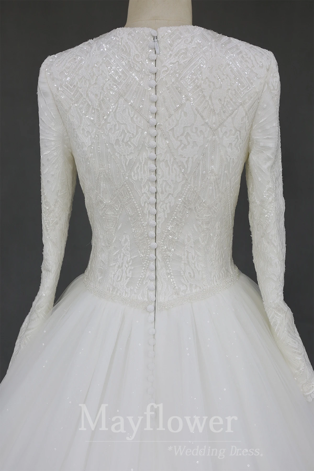 China wholesale lace wedding gown long sleeves muslim wedding dresses