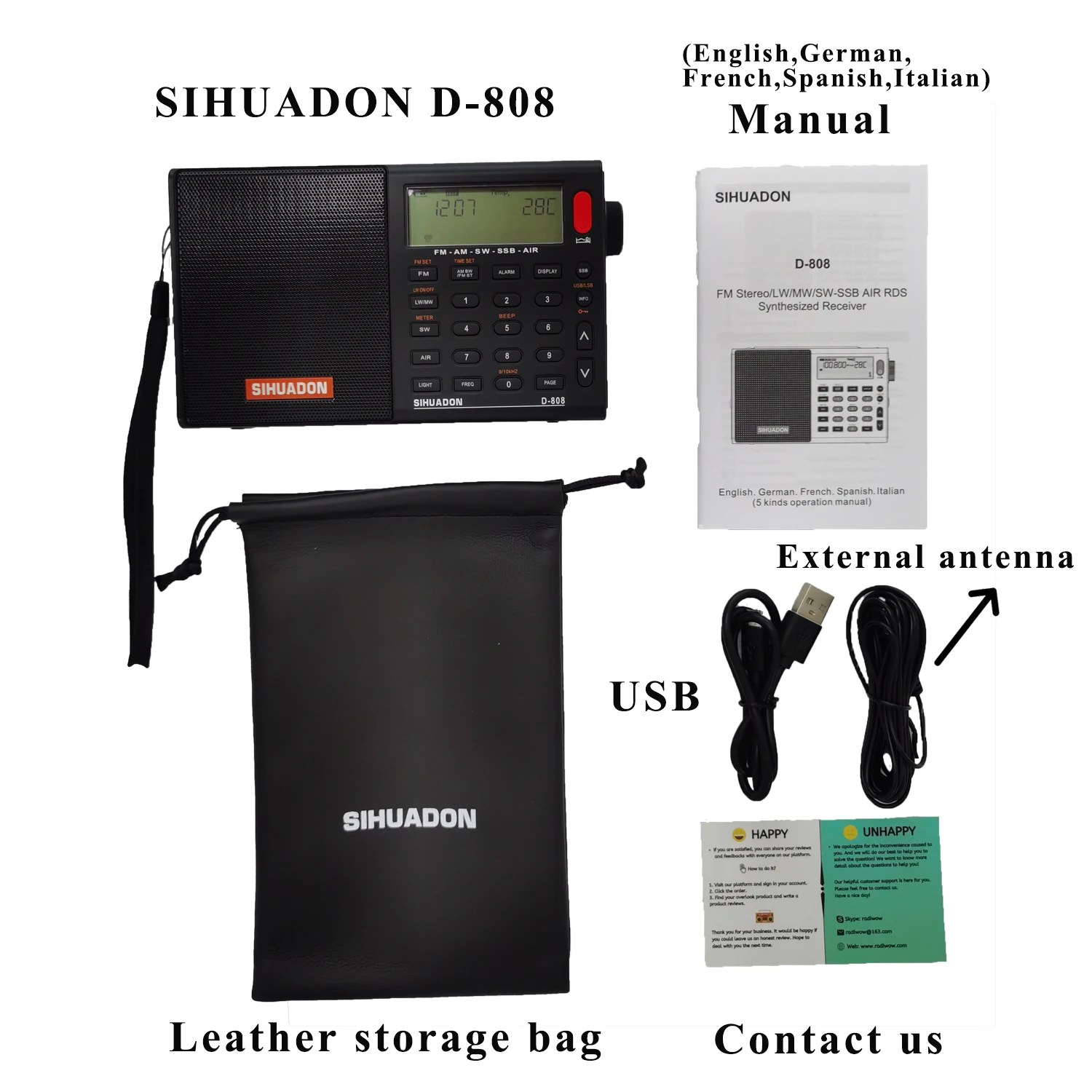 Hot sale portable digital radio SSB band aviation band with display for outdoor travel