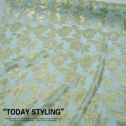 lurex silk fabric colorful metallic jacquard silk chiffon fabric