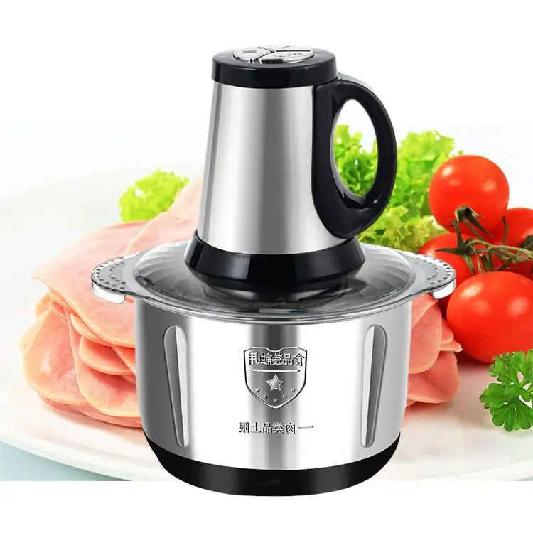 Mini multifunction glass powerful auto electric 2l commercial, vegetable chopper/