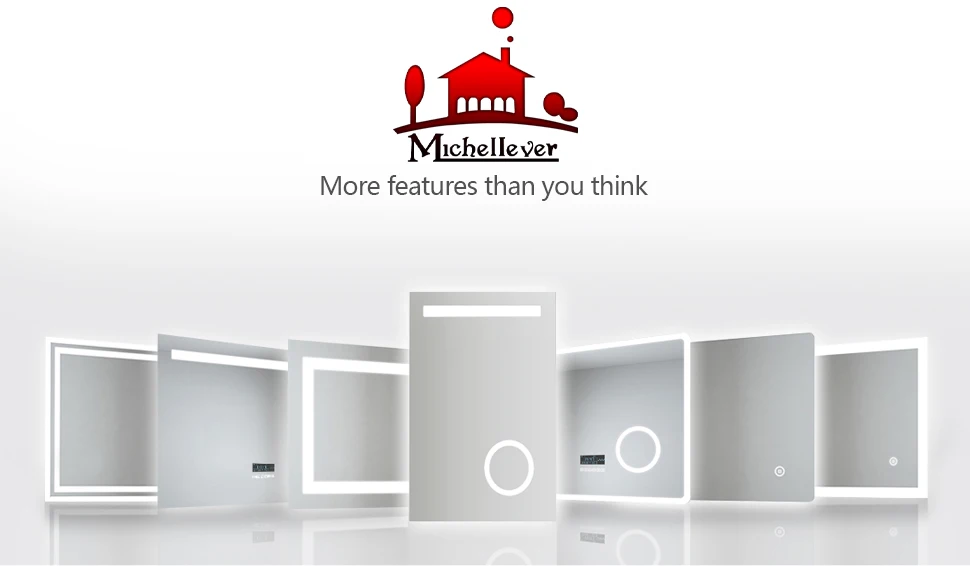 Silver rectangular hairdressing wall mirrors 80x60cm wall mount lighted backlit led bathroom mirror