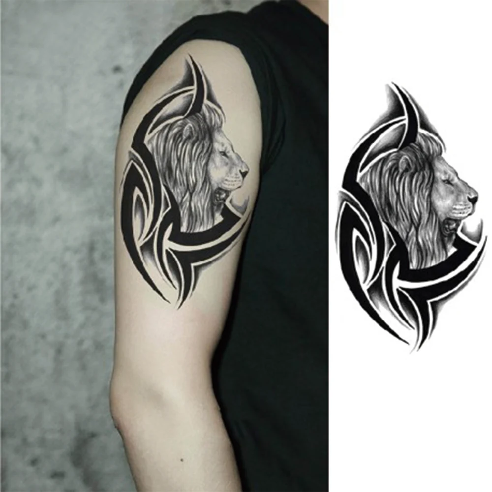 High Quality Arm Tattoo Sticker Lion Tattoo Sticker High Quality OEM Temporary Supply Tattoo Sticker For Men