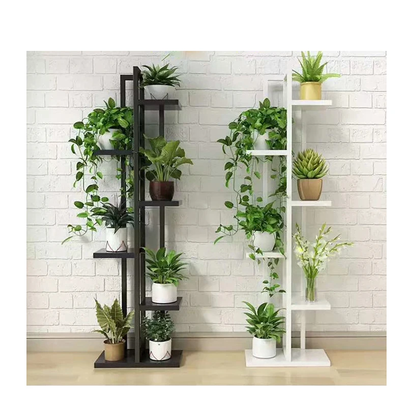 New Living Room Household Flower Shelf Multi-Store Metal Plant 6 Pots Holder Stand iron flower shelf
