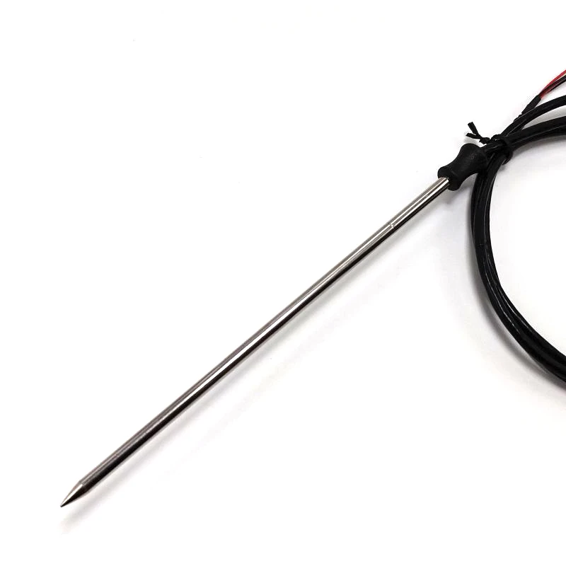Sharp Bent SS Probe Pt100 Resistor Sensor Fiberglass Cable Temperature Sensor RTD Pt1000 for Stove Furnace