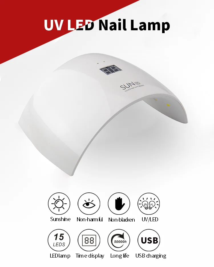 PRITECH Professional Double Light Source Rechargeable UV LED Nail Lamp