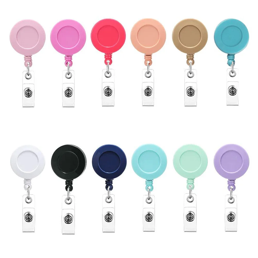 Wholesale custom 360 Rotate Plastic Retractable Yoyo Name Card Reel resin ID Badge Holder with Metal Alligator Clip accessories