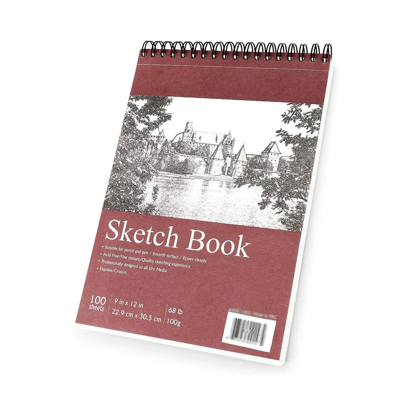 Eco Friendly 100 Pages Sketch Pad A4 A5 Size Pencil Spiral Blank Drawing Art Supplies Books Sketchbook