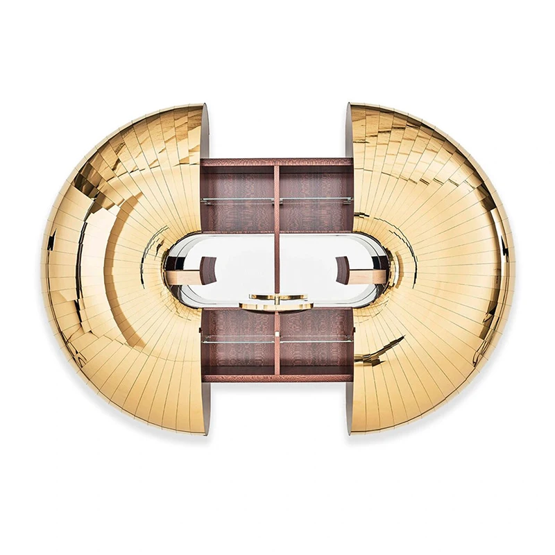 Luxury extendable wall mounted wine cabinet sea urchin stainless steel wall hanging storage cabinet home bar cabinet