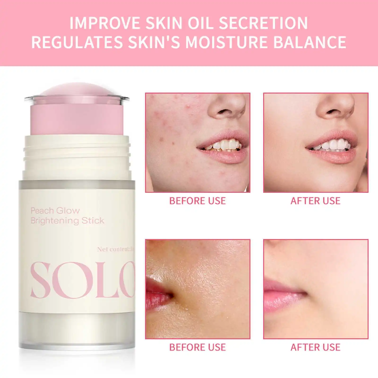 Hot Sale Peach Mask Stick Cleansing Whitening Acne Clay Mud Mask Lazy Skin Care Mask Green Tea Musk Stick