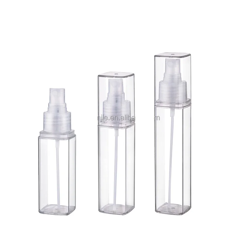 50ml 60ml 75ml Plastic square mist spray bottle for cosmetic