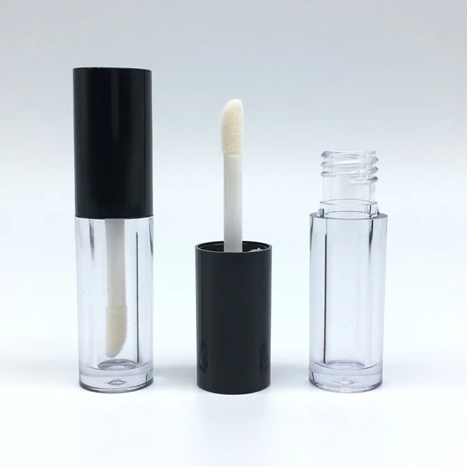 Black Yellow Red Thick Chrome Packaging Bottle Liquid Empty Matte Twist Up Sample Size Lip Gloss Tube Logo