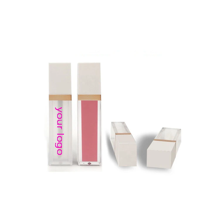 
 Квадратная жидкая пустая помада для макияжа, тубы для блеска для губ, прозрачный косметический упаковочный контейнер, белый, черный, высокое качество  