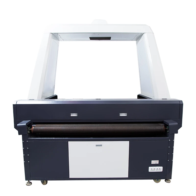 Factory sale 50W 100W co2 visual positioning camera laser engraving and cutting machine for textile fabric leather 1814 CCD