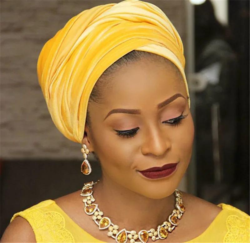 Wholesale Women Plain Hijab Head Wrap Extra Long Tube Turban Indian Headwrap Scarf Velvet Magic Turban