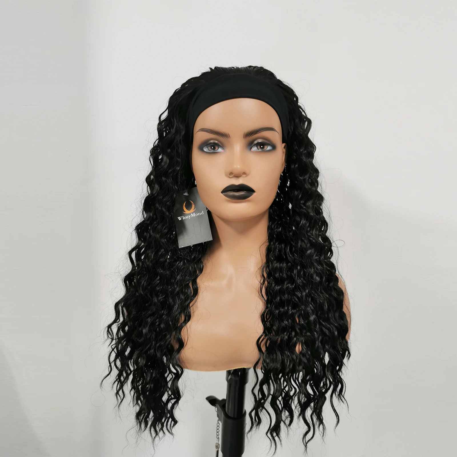 WlosyMond Water Wave Headband Wig Syhtnetic Headband Wigs For Black Women 26 Inch