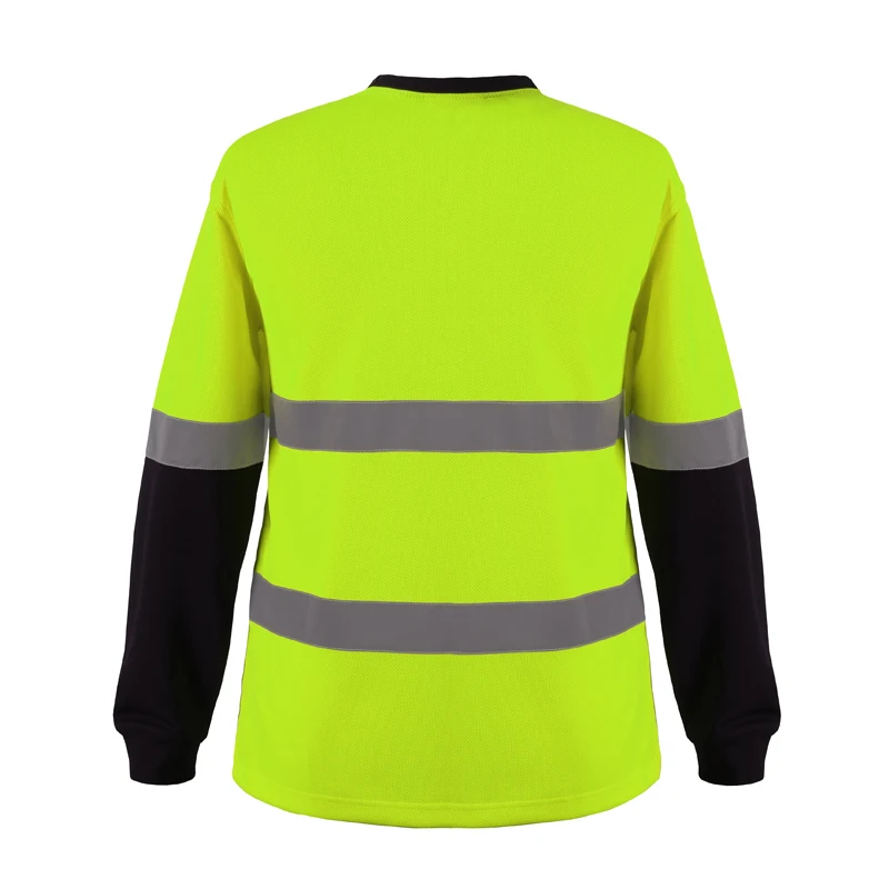 Hi Vis Polo Shirts Roadway Night Reflective Long Sleeve Shirt Safety Polo Reflective Safety Clothing