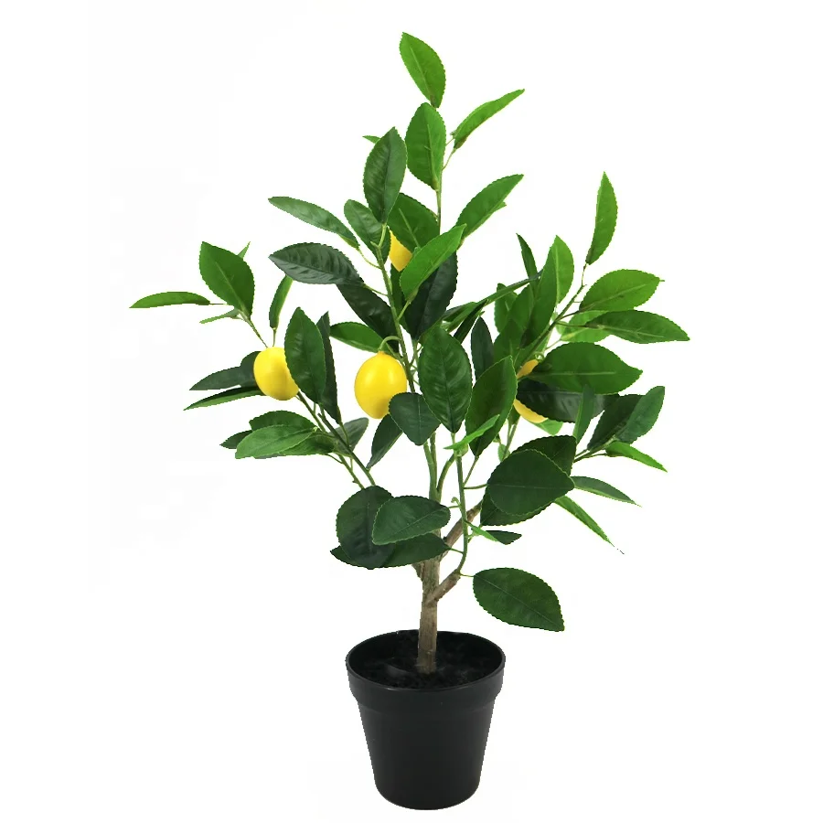 Wholesale 55cm high artificial lemon tree with plastic pot for home decoration