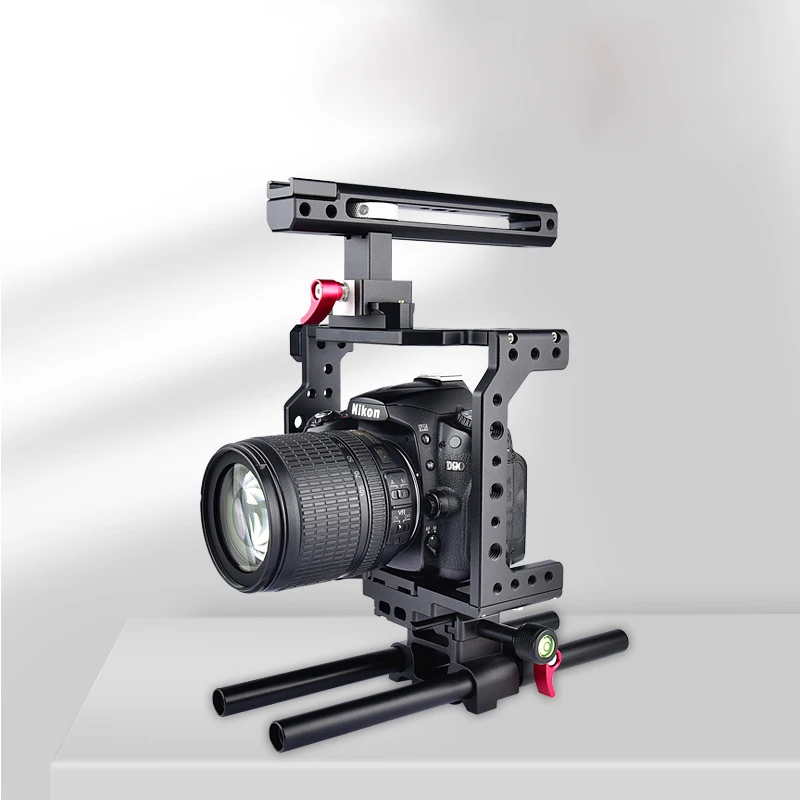 Photographic Video For Canon DSLR Camera Black Aluminum Quick Release DSLR Camera Cage Kit With Top Handle