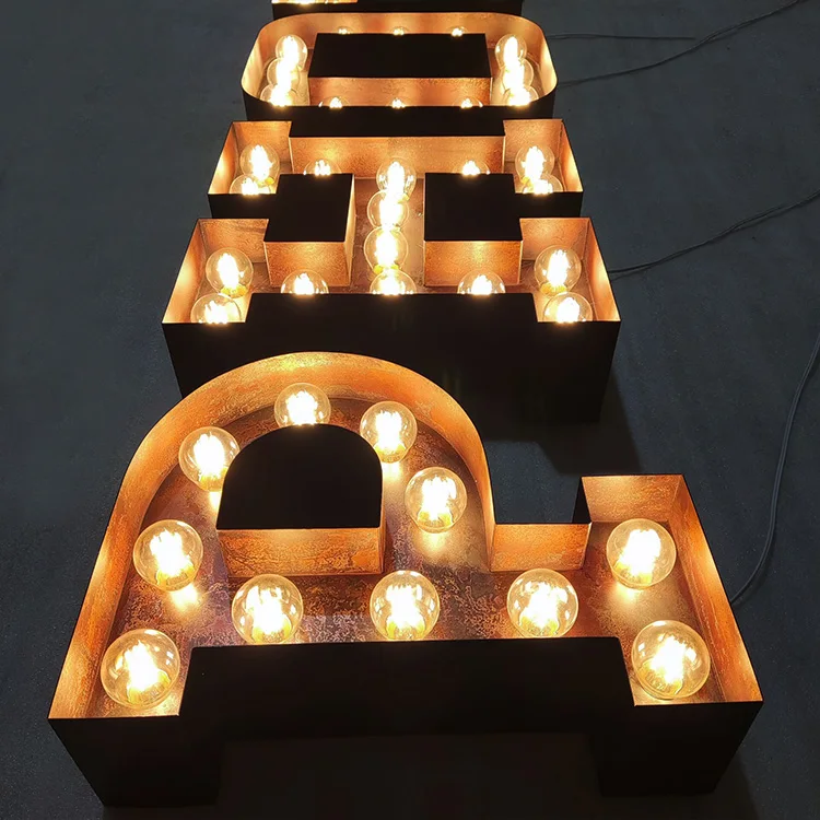 LED Marquee Letters Light Alphabet Sign Light Up Alphabet Marquee Letter Sign for Bar Holiday Christmas Party Decorations