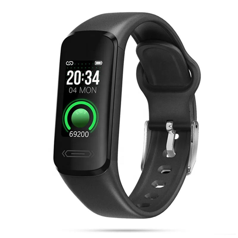 IP68 Водонепроницаемый Фитнес Спорт сердечного ритма температуру тела сенсорный экран умные часы-браслет